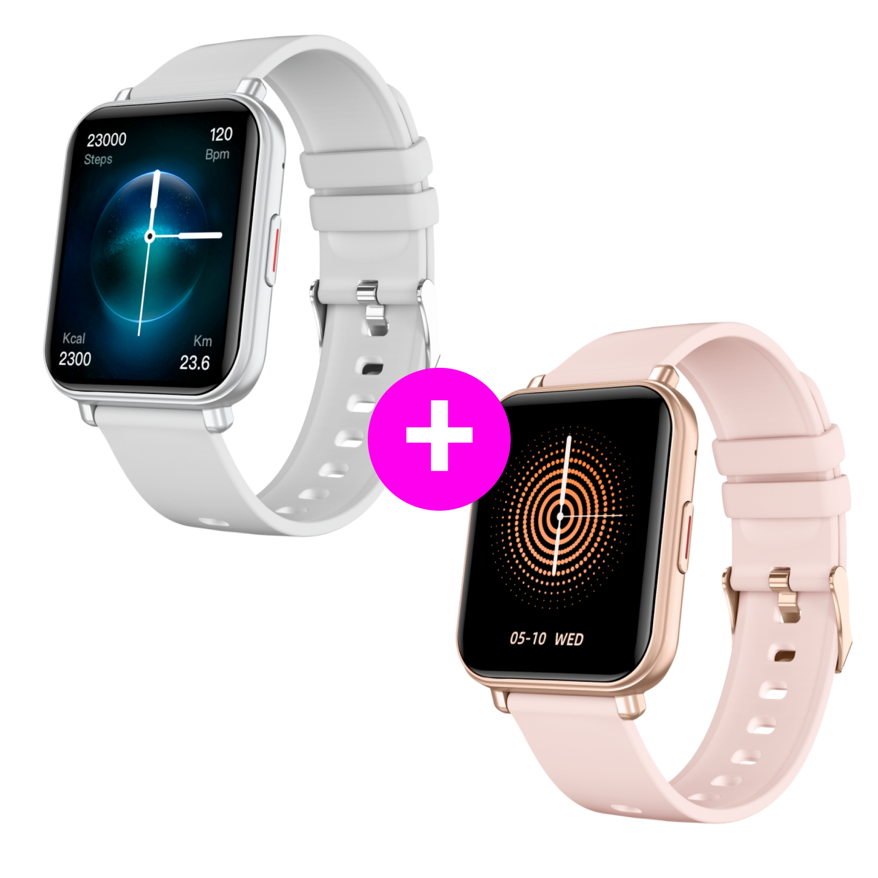 Akční set 2× Watch 4 Silver + Rose Gold