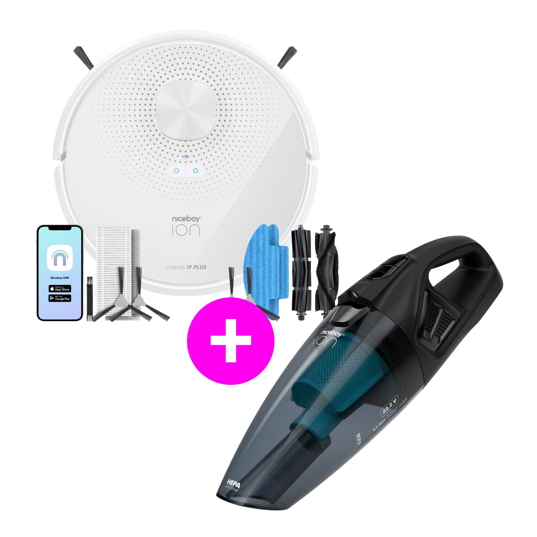 Zestaw promocyjny Charles i9 Plus White + Hurricane R3